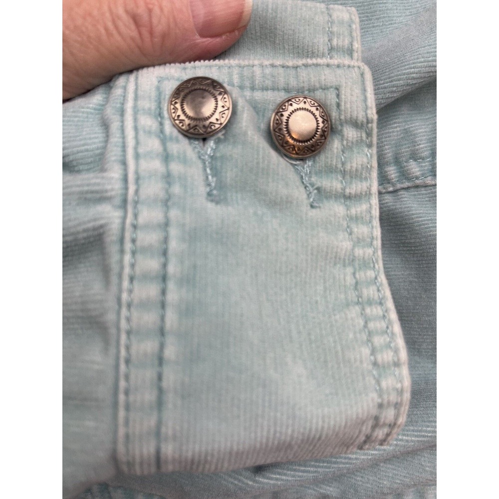 CHICO'S TEAL Corduroy Button Front JACKET SIZE 1 (S/8) - Picture 5 of 8